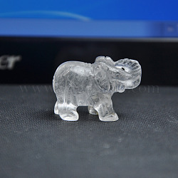 Quarzo naturale decorazioni display a cristalli, ornamento elefante 3d, per scrivania da casa, 38mm
