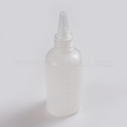 Plastic Graduated Glue Bottles, Squeeze Bottles, with Leak-Proof Cap, White, 12.8x4.4cm, Capacity: 120ml