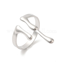 304 anillo abierto de acero inoxidable para mujer., color acero inoxidable, nosotros tamaño 8 1/2 (18.5 mm)