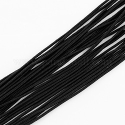 Elastische Schnur, mit Faser außen und innen Gummi, Schwarz, 4.0 mm, ca. 109.36 Yard (100m)/Bündel