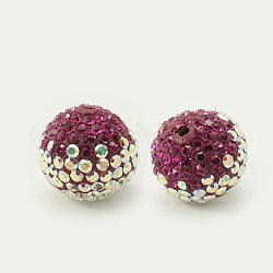 Austrian Crystal Beads, Pave Ball Beads, with Polymer Clay inside, Round, 501_Ruby, 10mm, Hole: 1mm