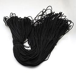 Cuerdas de poliéster & spandex, 16 capa, negro, 2mm, alrededor de 109.36 yarda (100 m) / paquete