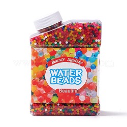 Non-Toxic Resin Water Beads, Rainbow Mix Vase Fillers Water Gel Jelly Beads for Home Decoration, Wedding Centerpiece, Floral Arrangement, Mixed Color, 2.5~3mm, about 250~260g/bottle