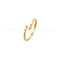 Золотое кольцо-манжета из нержавеющей стали, со стеклом, прямоугольные, золотые, внутренний диаметр: 20 мм