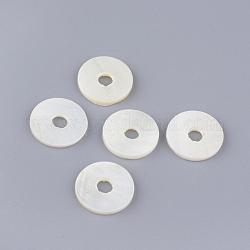Shell perle naturali di acqua dolce, disco, bianco crema, 15x2mm, Foro: 4 mm