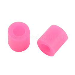 Pe perline fai da te Melty fondono perline ricariche, tubo, rosa caldo, 8.5~9x9~9.5mm