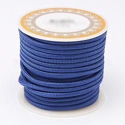 Плетеные шнуры полиэфира, круглые, светло-синий, 3 мм, около 8.74 ярда (8 м) / рулон