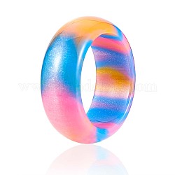 Anello da dito in resina semplice a fascia con motivo nuvole per le donne, colorato, misura degli stati uniti 6 1/2 (16.9mm)