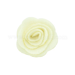 3D handgemachte Vliesstoffrolle Rosenblüten für DIY Haarschmuck Stirnband Hut Kinderhaarband, hellgelb, 4 cm