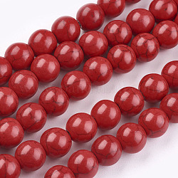 Kunsttürkisfarbenen Perlen Stränge, gefärbt, Runde, Purpur, 10 mm, Bohrung: 1 mm, ca. 800 Stk. / 1000 g