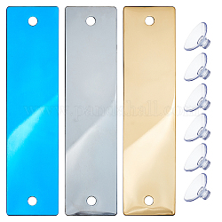 Placas de acero inoxidable en blanco, señal de parada temporal, color mezclado, 140x35x1mm, 3 colores, 2 sets / color, 6sets / bolsa
