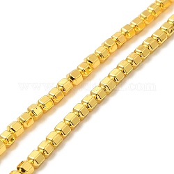 Chapelets de perles hématite synthétique sans magnétique, hexagone, facette, plaqué or, 2.5x3x2.5mm, Trou: 0.8mm, Environ 149 pcs/chapelet, 16.30'' (41.4 cm)
