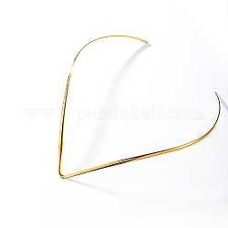 Halskette in V-Form aus Edelstahl, starre Halsketten, golden, 15.75 Zoll (40 cm)
