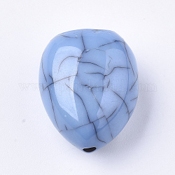 Perline di resina, imitazione turchese, lacrima, blu fiordaliso, 22x18x13mm, Foro: 1.8 mm