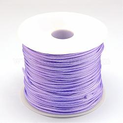 Нейлоновая нить, гремучий атласный шнур, средне фиолетовый, 1.0 мм, около 76.55 ярда (70 м) / рулон
