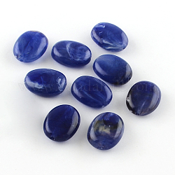 Abalorios de acrílico oval de piedras preciosas de imitación, azul medio, 19x15x7mm, agujero: 2 mm, aproximamente 330 unidades / 500 g