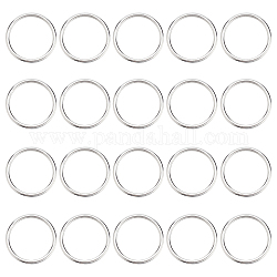Unicraftale 20 Stück 304 Edelstahl-Sprungringe, runden Ring, Edelstahl Farbe, 9 Gauge, 36x3 mm, Innendurchmesser: 30 mm