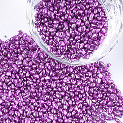 Baking Painted Glass Beads, For Nail Art Decoration Accessories, No Hole/Undrilled, Chips, Dark Violet, 1.5~5x1.5~2x1.5~2mm, about 450g/bag