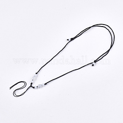 Création de collier en corde de nylon, perles de verre, noir, 11.8 pouces ~ 25.1 pouces (30~64 cm), 1.5 mm