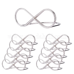 Iron Place Card Holder, for Home Birthday Party Wedding Decorations, Platinum, 64~74x57.5x27mm