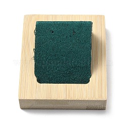 Soportes de exhibición de aretes de madera rectangulares de 1 ranura, con hierro inclinado cubierto con soporte de terciopelo para un solo par de aretes que muestra, gris pizarra oscuro, 5.9x7.1x3.5 cm, agujero: 1 mm