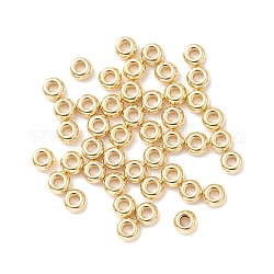 Perles en 304 acier inoxydable, disque / plat rond, or, 4x2mm, Trou: 1.5mm