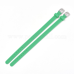 Cinturini per orologi in silicone, con 201 ganci in acciaio inox, verde, 8-7/8 pollice (22.5~22.7 cm), 10x3mm