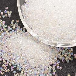 12/0 perles de rocaille rondes en verre, Grade a, couleurs transparentes arc, clair, 1.8~2.0mm, Trou: 0.8mm, environ 28000 pcs / livre