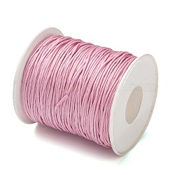 Cordones de hilo de algodón encerado ecológico, Cordones de macrame, Para la fabricación de joyas collar pulsera, rosa, 1mm, aproximamente 100 yardas / rodillo
