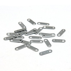 304 schede di catena in acciaio inox, connettori di estensione catena, con la parola k14, colore acciaio inossidabile, 11x4mm, Foro: 1.4 mm