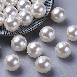 Perline rotonde in acrilico bianco perla imitazione color crema 16mm perline tonde per gioielli per bambini moda fai da te, 16mm, Foro: 2 mm