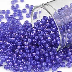 Toho perline rotonde, perline giapponesi, (934) interno colore cristallo / glicine foderato, 8/0, 3mm, Foro: 1 mm, circa 222pcs/10g