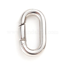 304 anelli porta molla in acciaio inossidabile, anelli ovali, colore acciaio inossidabile, 9 gauge, 17.5x10x3mm, diametro interno: 12x4.5mm