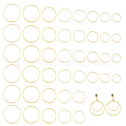 CHGCRAFT 240Pcs 8 Style Brass Linking Rings, Golden, 14~30x0.65~1mm, 30pcs/style
