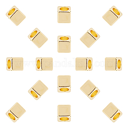 SUPERFINDINGS 50PCS 5mm Loose Cube Spacer Beads Golden Brass Beads Plated Metal Spacers for Jewelry Making Bracelets Necklaces Earring, Hole 3.3mm