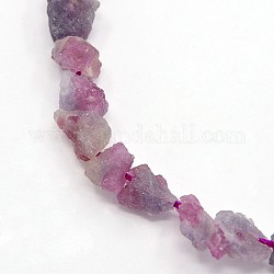 Natural Purple Red Tourmaline Bead Strands, Grade A, Nuggets, 6~8x8~10mm, Hole: 1mm, about 48pcs/strand, 15.3inch