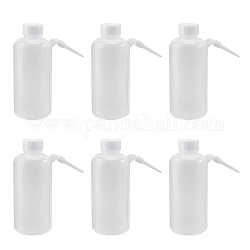 Bottiglie di lavaggio unitario in plastica graduata a bocca larga, bottiglie di lavaggio facile da spremere, piante in vaso annaffiatoi, bianco, 17.5 cm, Capacità: 500 ml