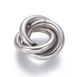 304 Edelstahl verbindet Ringe, verriegelungsring, für bildende Halskette, Edelstahl Farbe, 13.5x12x4.5 mm, Ring: 10x2 mm, Innendurchmesser: 6mm