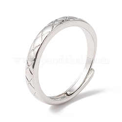 Регулируемое кольцо с латунным покрытием в виде ромба для женщин, без свинца и без кадмия, Реальная платина, американский размер 7 3/4~американский размер 12 3/4(17.9мм~22мм)
