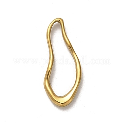 304 anelli di collegamento in acciaio inox, lacrima contorta, oro, 31x12.5x2.8mm, diametro interno: 25x8.5mm