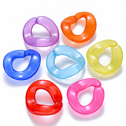 Imitation Jelly Acrylic Linking Rings, Quick Link Connectors, for Curb Chains Making, Twist, Mixed Color, 31x32x10mm, Inner Diameter: 19x12.5mm