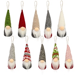 2 Sets 2 Art-Tuch-Weihnachtspuppen-Anhängerdekorationen, Mischfarbe, 1set / style