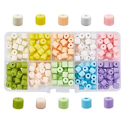 Chgcraft 400pcs 10 couleurs perles d'argile polymère, colonne, couleur mixte, 5~7x6mm, Trou: 1.5~2mm, 40 pcs / couleur