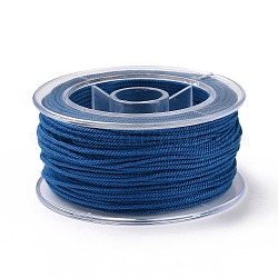 Makramee-Baumwollkordel, geflochtenes Seil, mit Kunststoffspule, zum Aufhängen an der Wand, Kunsthandwerk, Geschenkpapier, Blau, 1.2 mm, ca. 26.25 Yard (24m)/Rolle