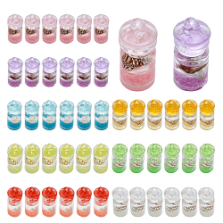 CHGCRAFT 48Pcs 8 Colors Luminous Drift Bottle Charms Conch Inside Cup Bottle Charms Mini Bottle Charm Pendants for DIY Keychain Earring Necklace Jewelry Crafts, 10x24mm