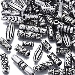 Ccb Kunststoff-Perlen, für diy Schmuck machen, Mischformen, Antik Silber Farbe, 2~7x5~9x5~9 mm, Bohrung: 1.4~3 mm