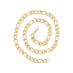 Men's 201 Stainless Steel Figaro Chains Necklace, Golden, 17.72 inch(45cm), Wide: 7mm