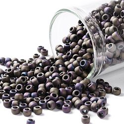 Toho perles de rocaille rondes, Perles de rocaille japonais, (615) couleur mate iris violet, 8/0, 3mm, Trou: 1mm, environ 10000 pcs / livre