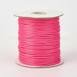 Umweltfreundliche koreanische gewachste Polyesterschnur, tief rosa, 0.5 mm, ca. 169.51~174.98 Yard (155~160m)/Rolle