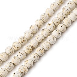 Brins de perles de pierres précieuses de jaspe naturel, mat, ronde, 6mm, Trou: 1mm, Environ 70 pcs/chapelet, 15.7 pouce